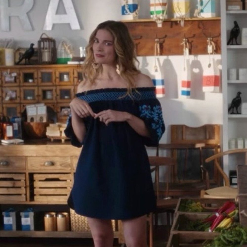 Zara Off Shoulder Blue Dress